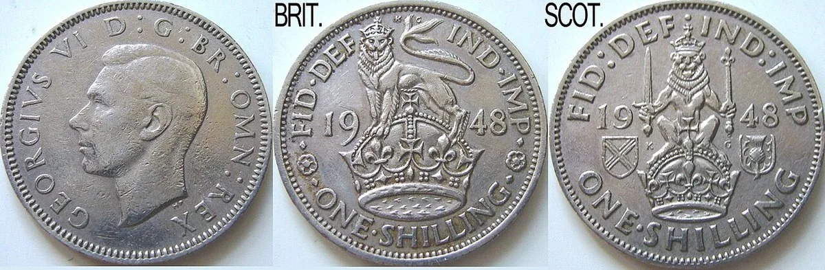 George VI shilling (1948) George VI shilling dated 1948