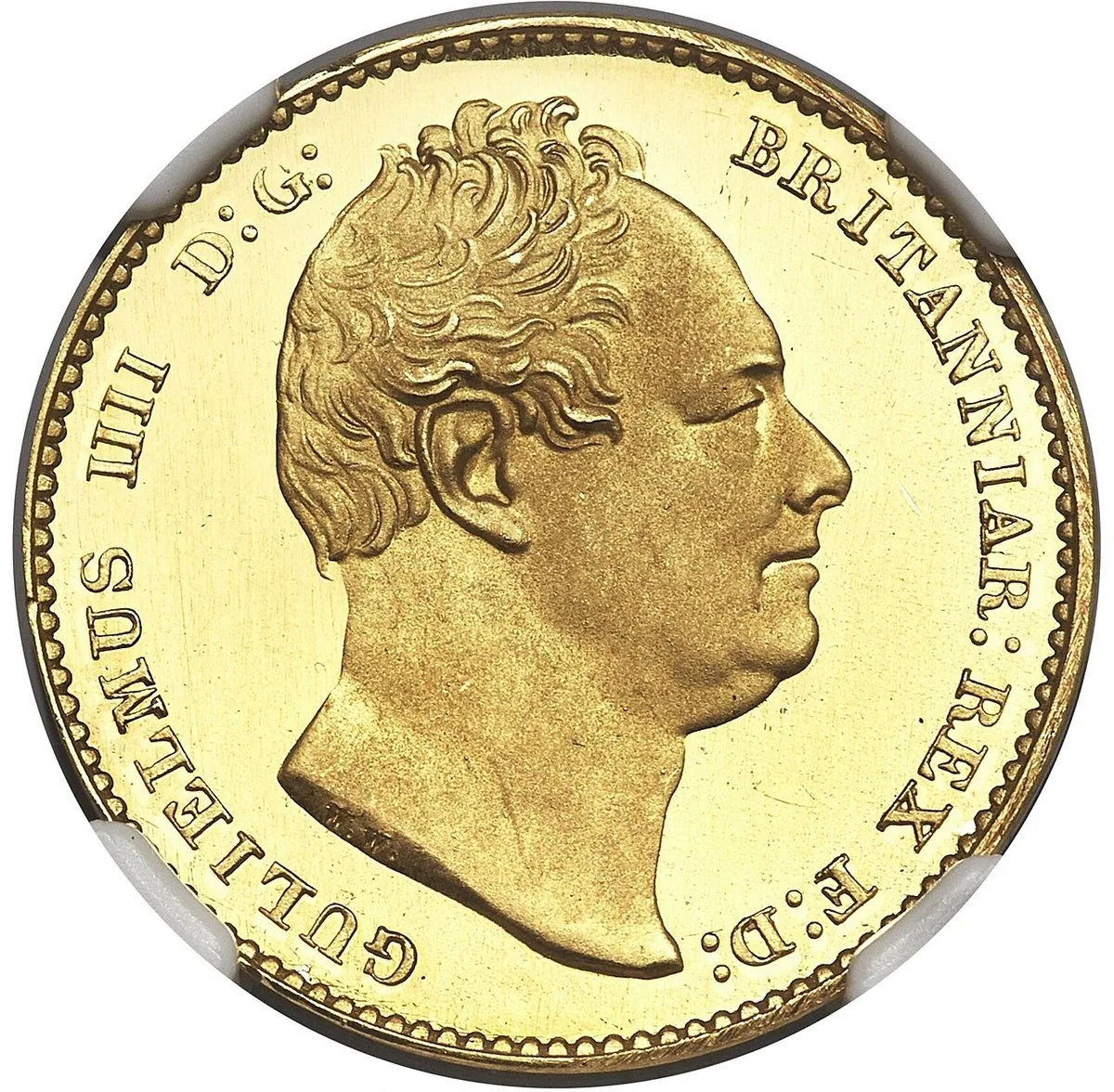 1831 sovereign obverse Obverse of an 1831 gold sovereign