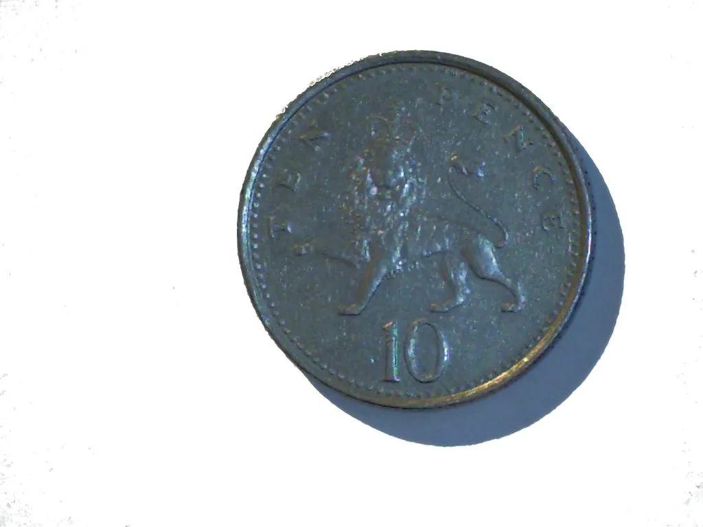 10p coin British 10p coin, shown for comparison
