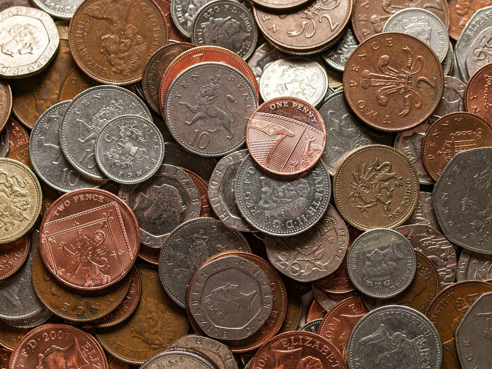 Mixed British coins