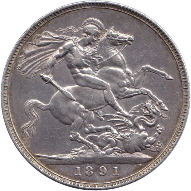 Reverse of an 1891 Victoria crown
