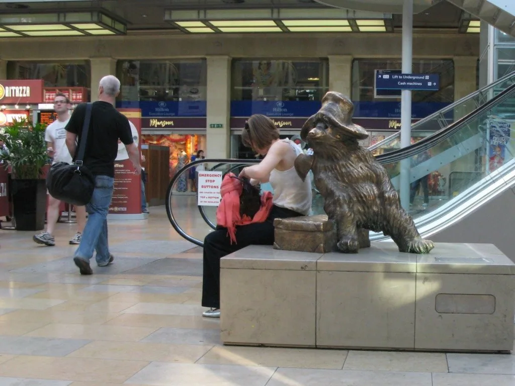 Paddington Bear statue at Paddington station, London
