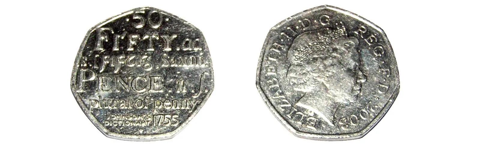 50p coin macro Macro shot of a British 50p coin