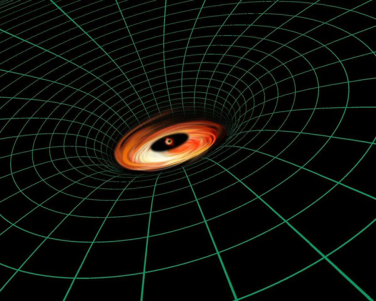 Artist's illustration of the black hole in galaxy NGC 3147